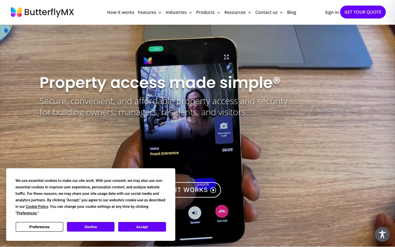 ButterflyMX website