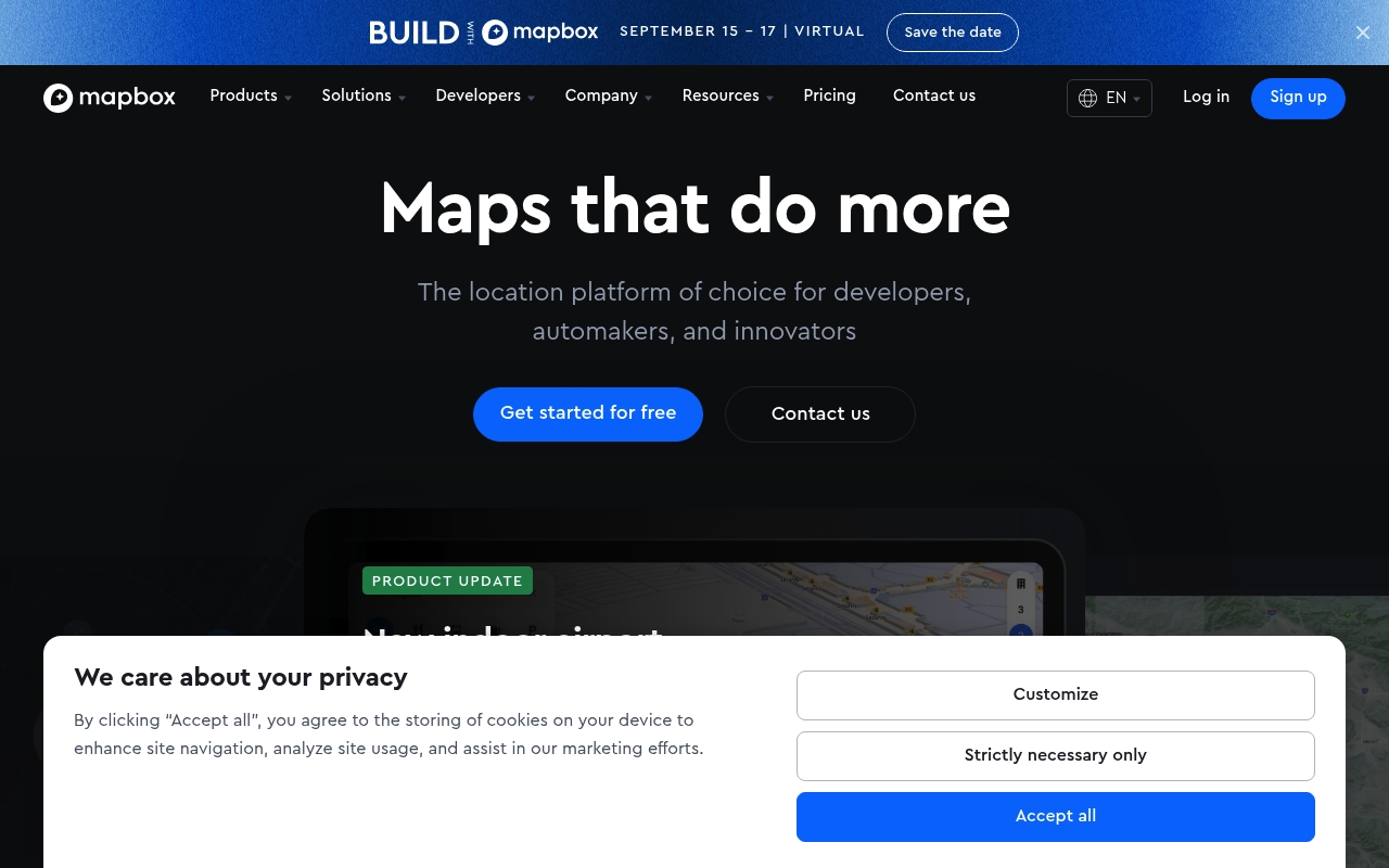 Mapbox website