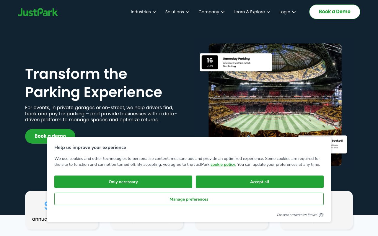 ParkHub website