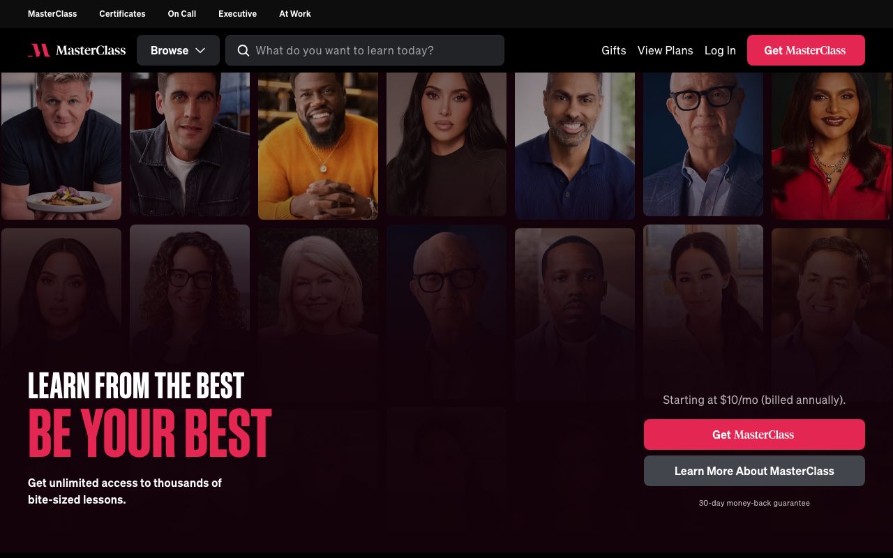 MasterClass website