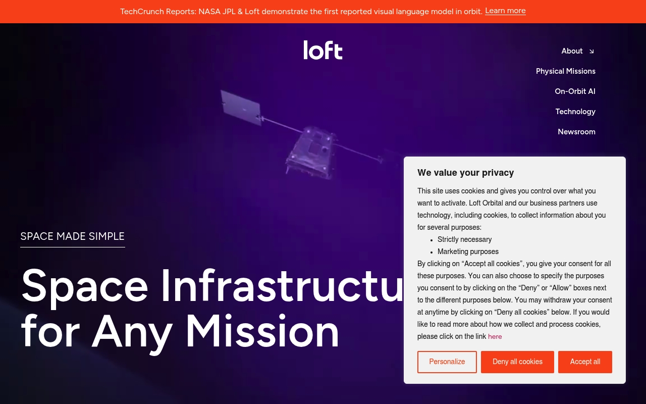 Loft Orbital website