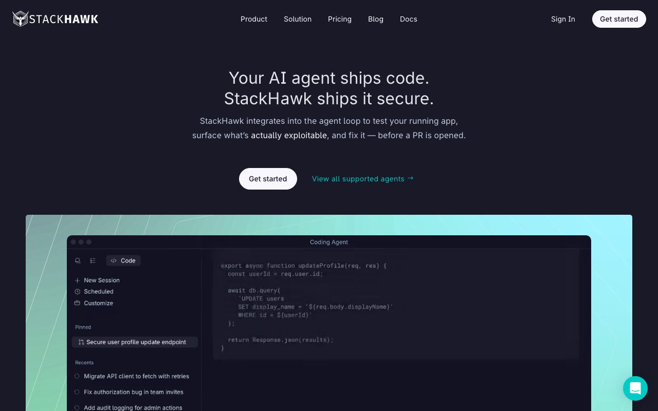 StackHawk website
