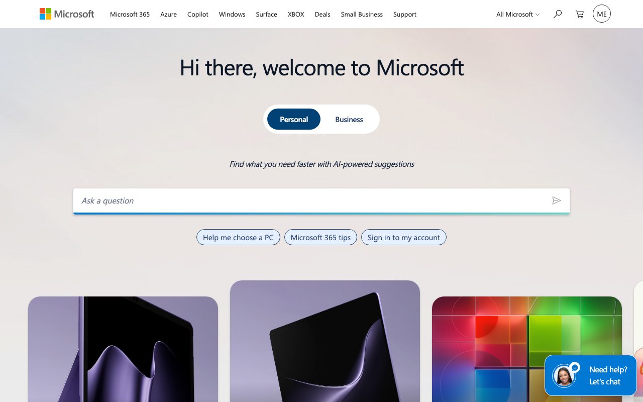 Microsoft website