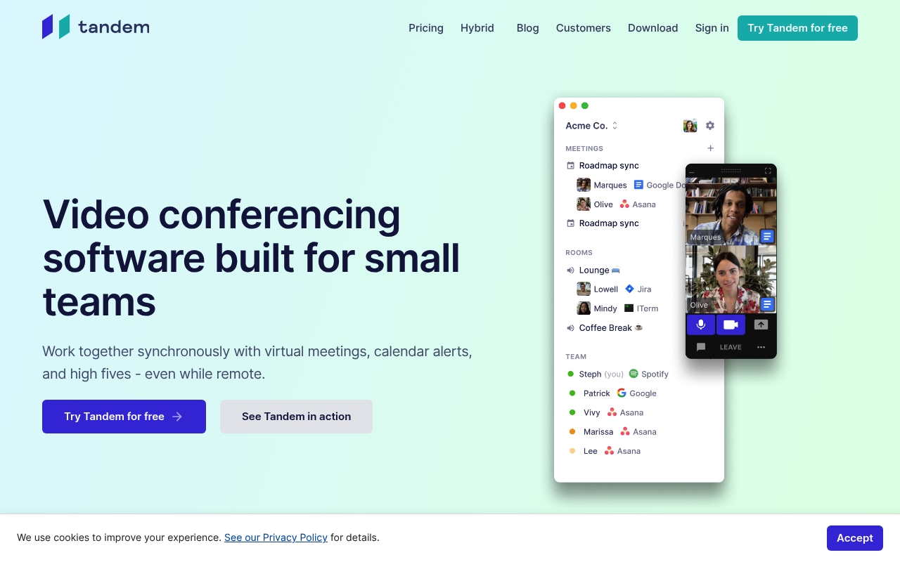 Tandem website