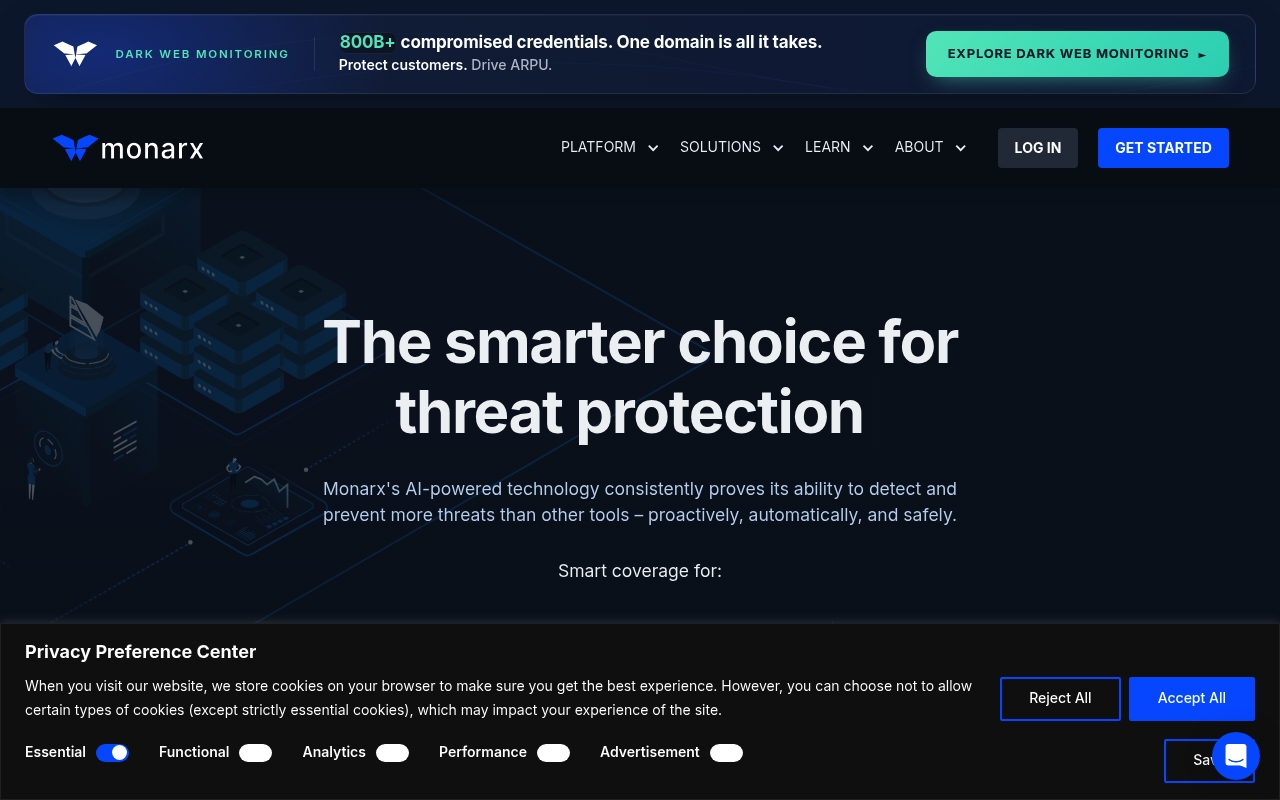 Monarx Inc website