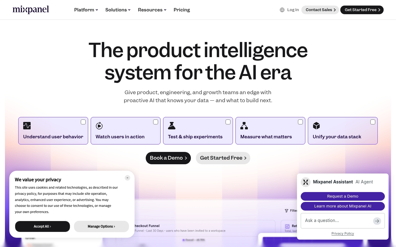 Mixpanel website