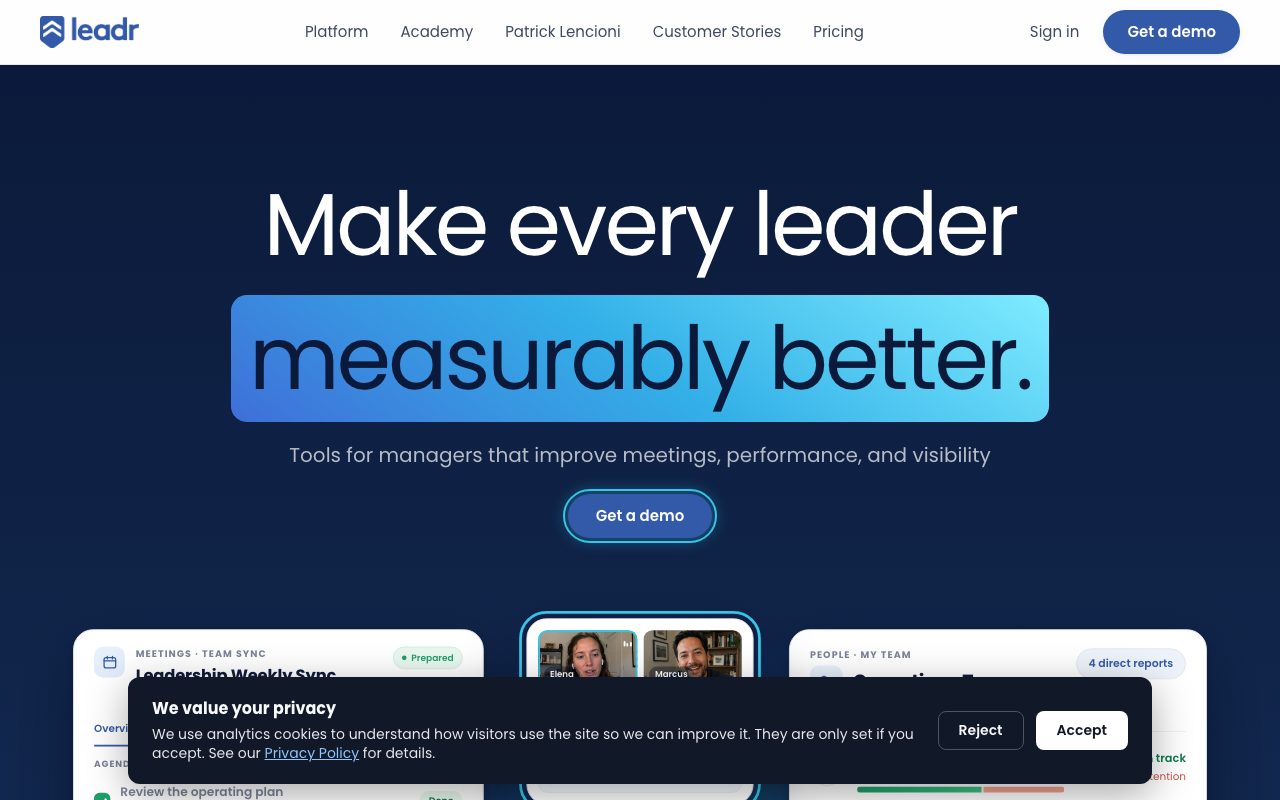 Leadr website