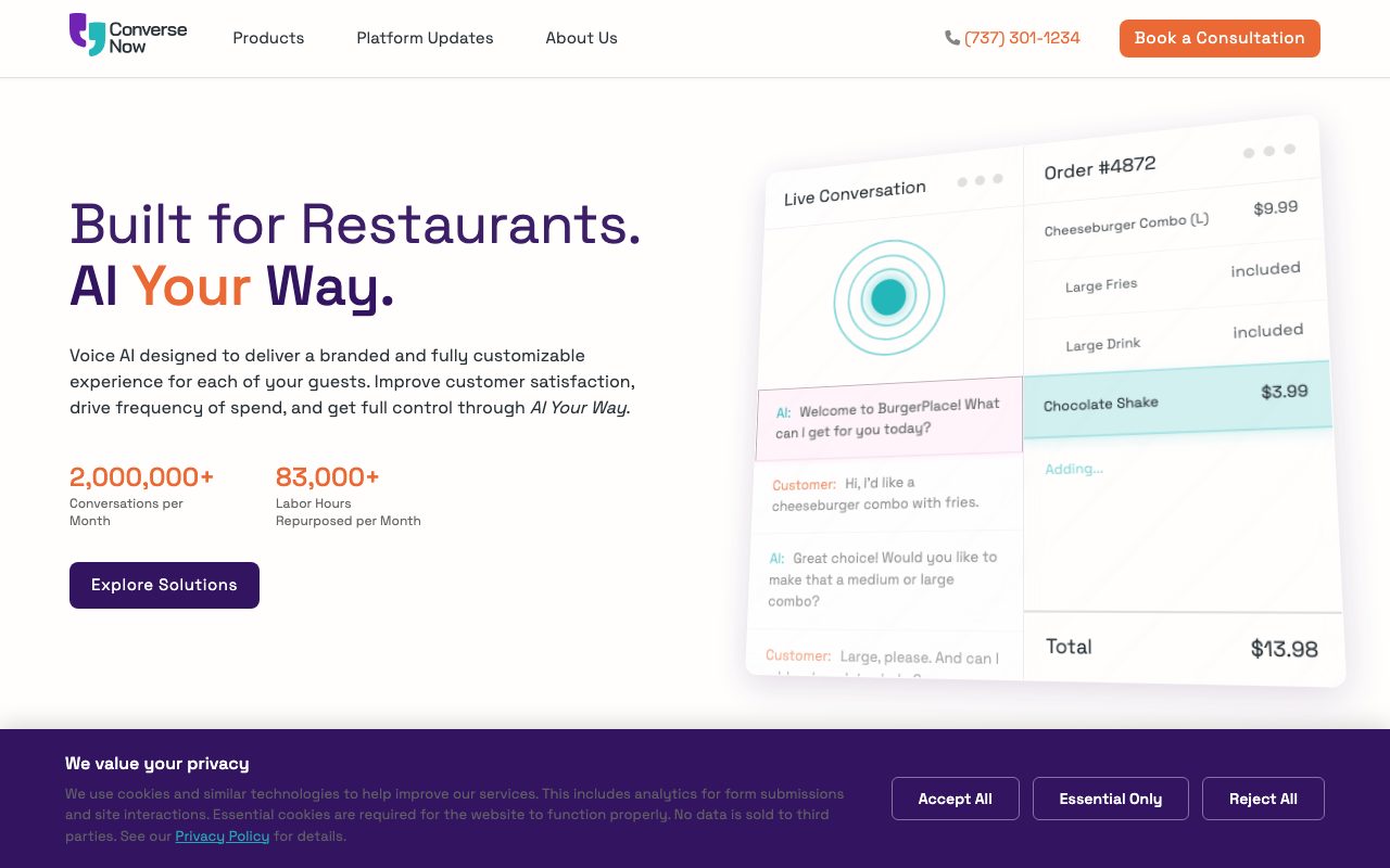 ConverseNow website