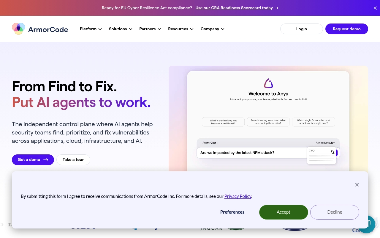 ArmorCode Inc. website