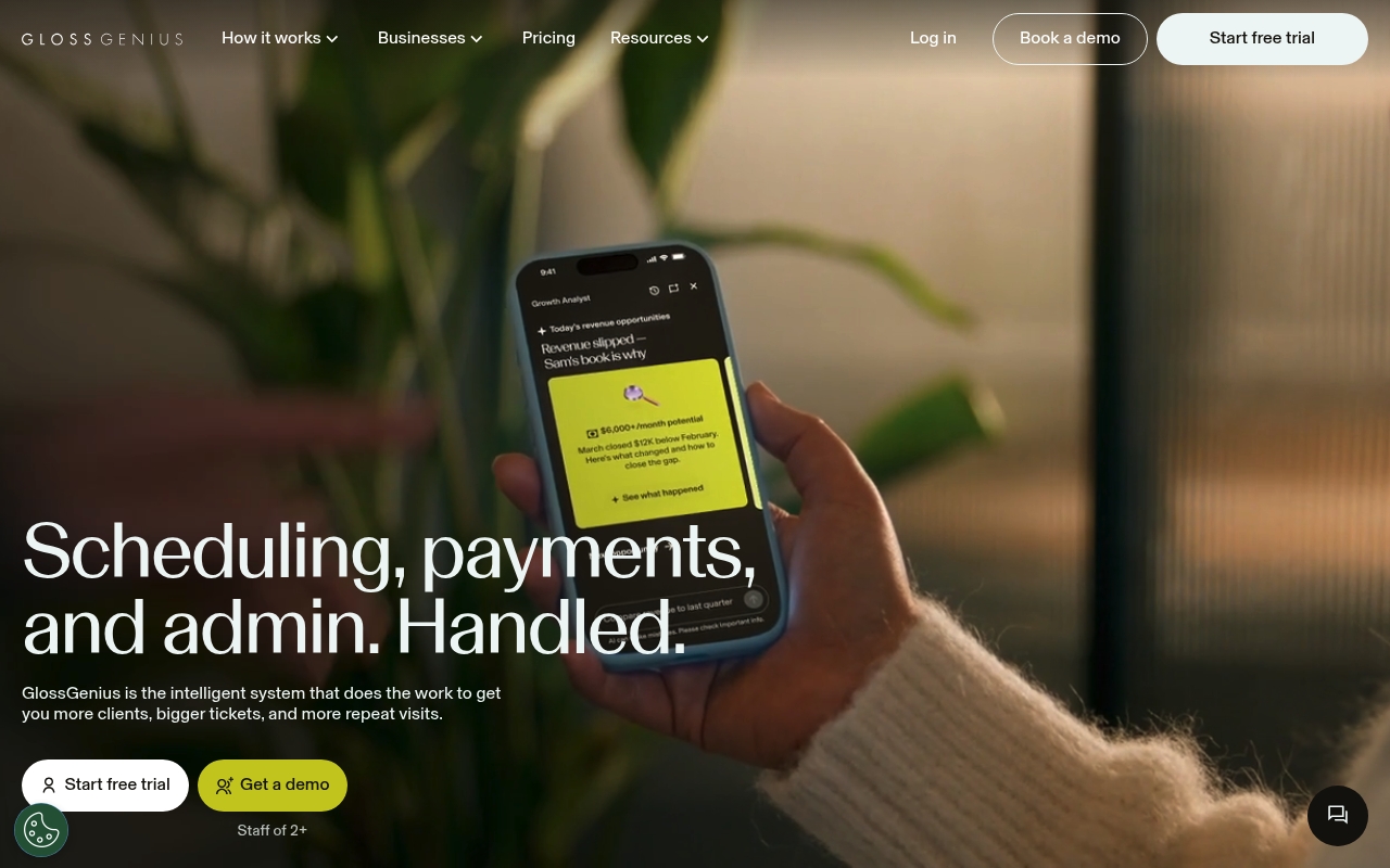 GlossGenius website