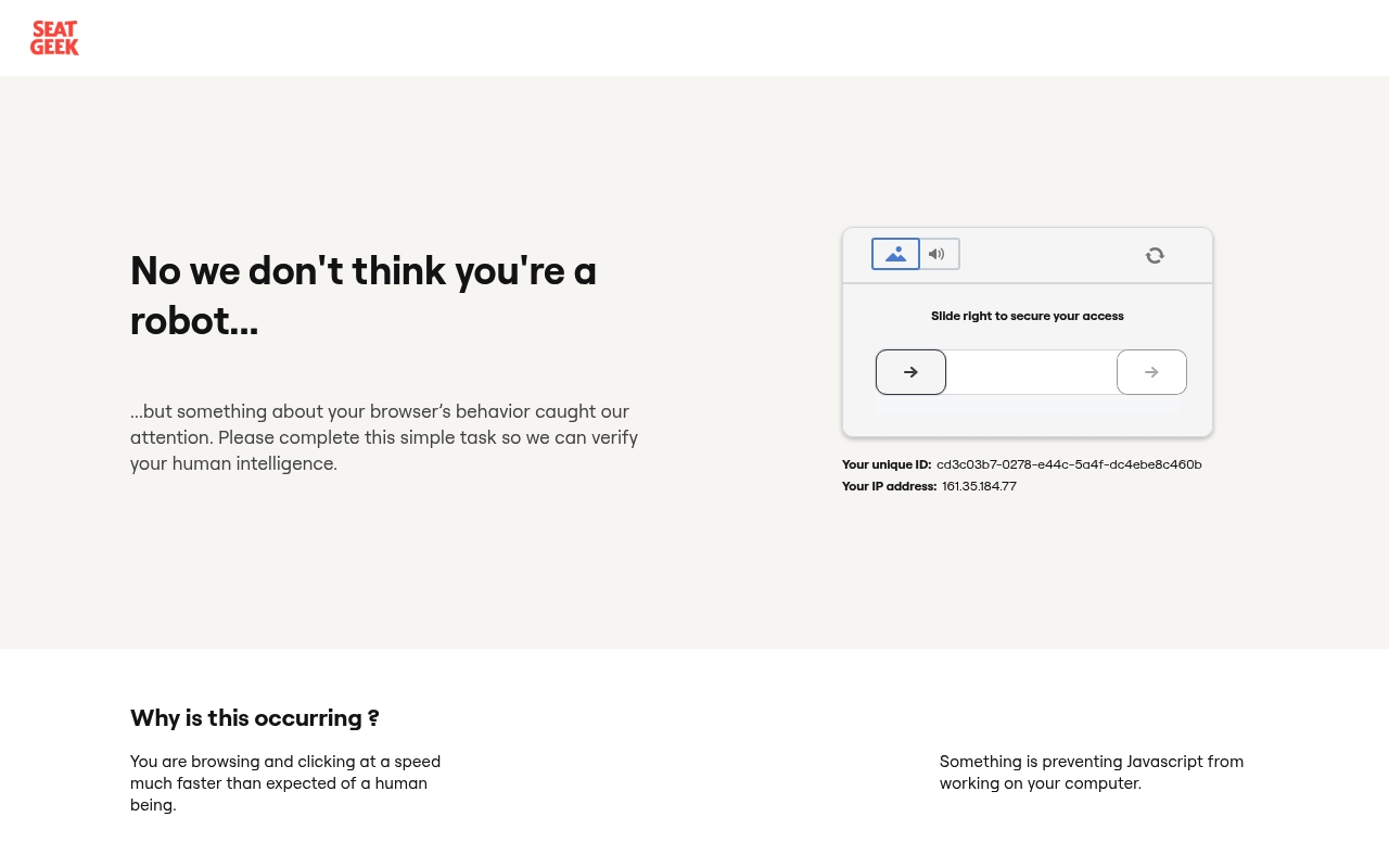 SeatGeek website