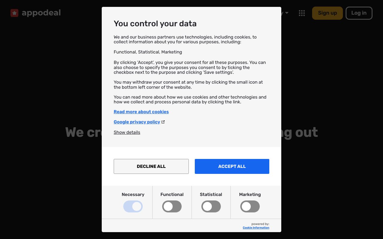 Appodeal website