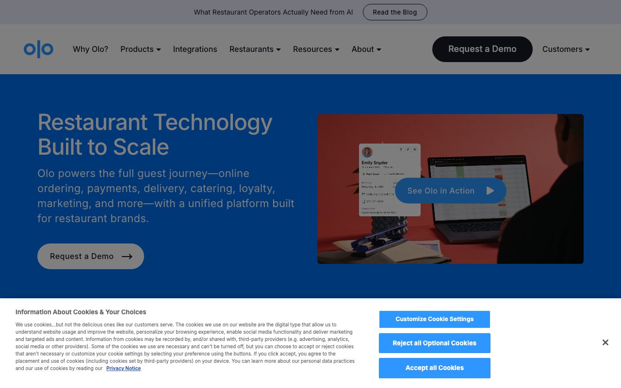 Olo website