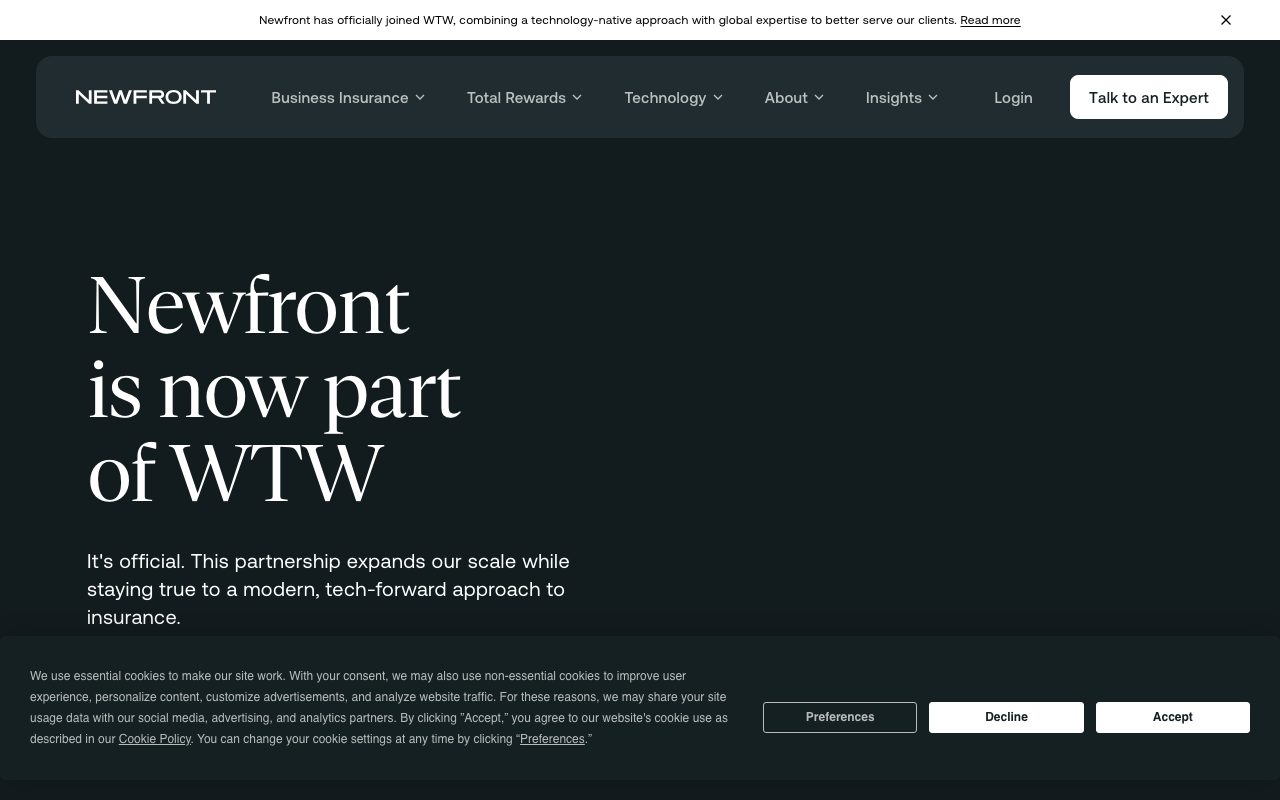 Newfront Insurance website
