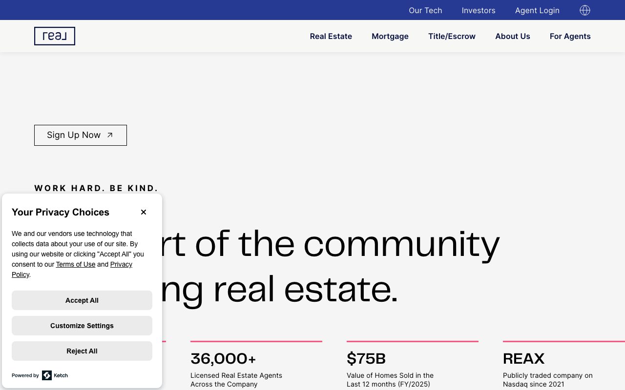 Real website