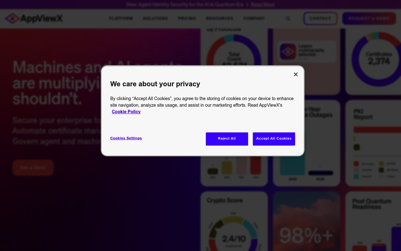 AppViewX website
