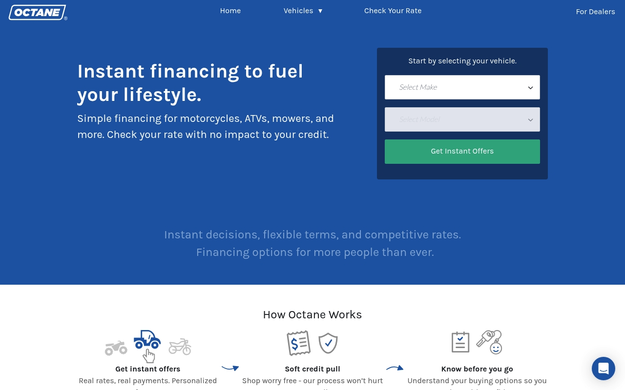 Octane Lending website