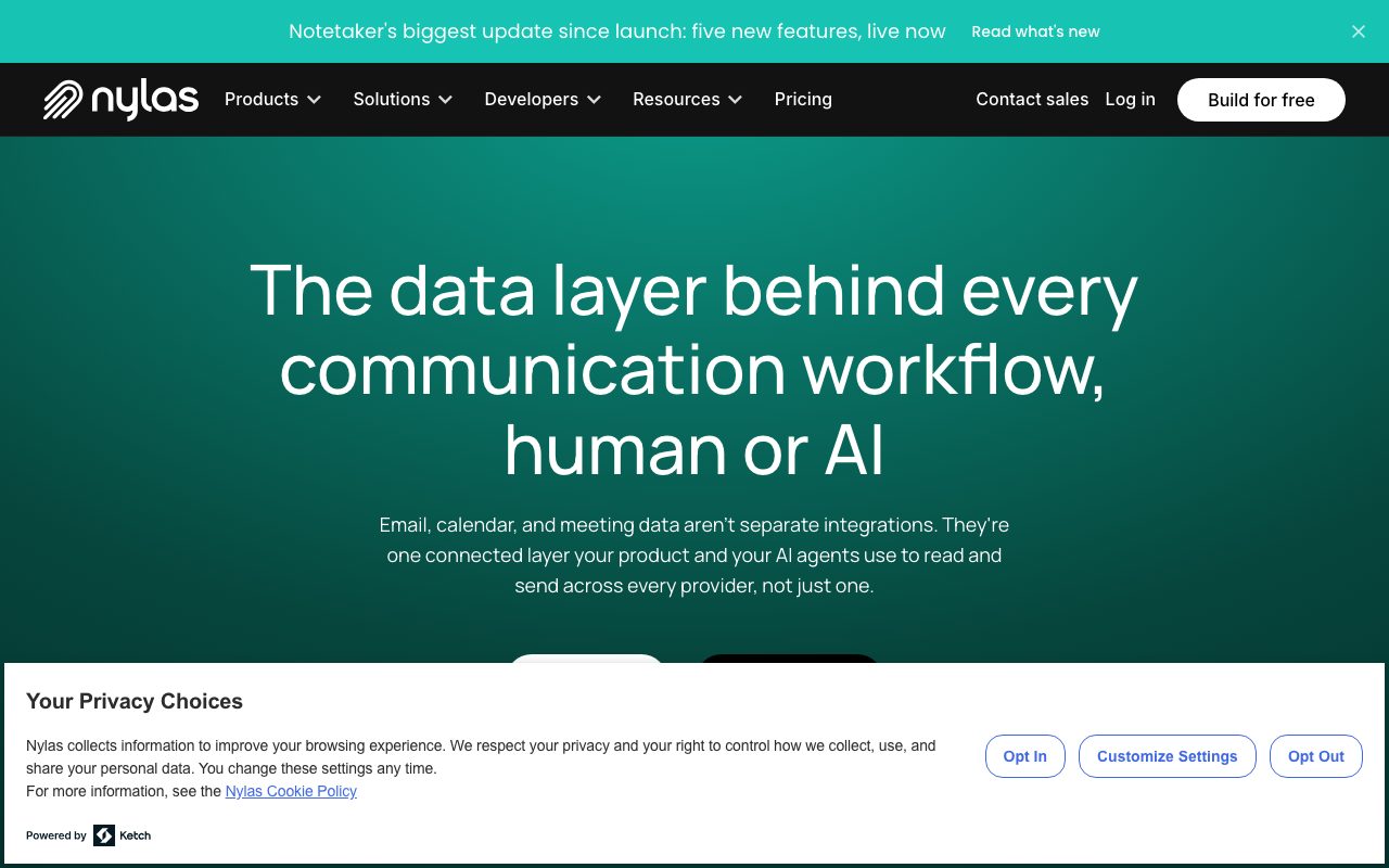 Nylas website