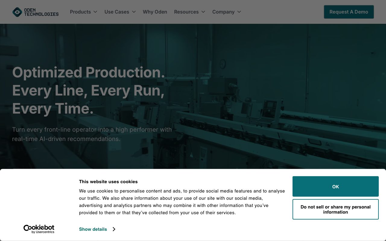 Oden Technologies website