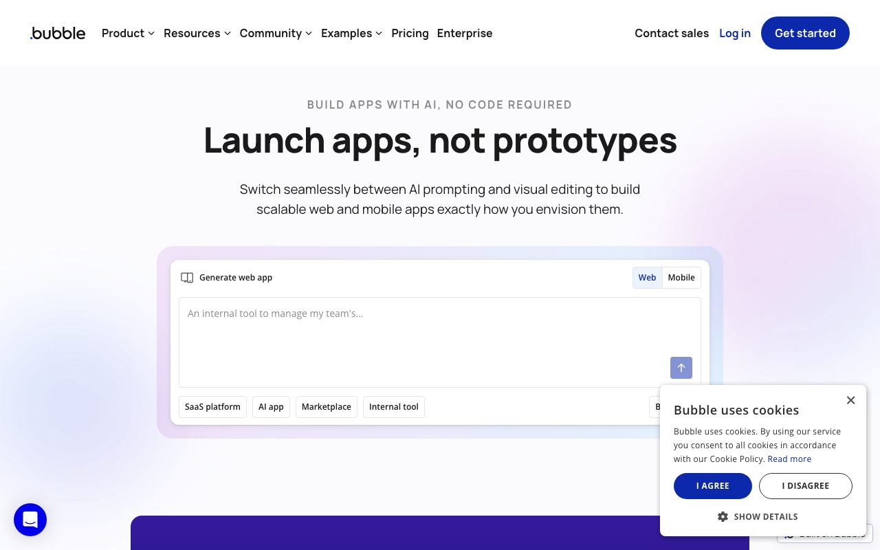 Bubble website