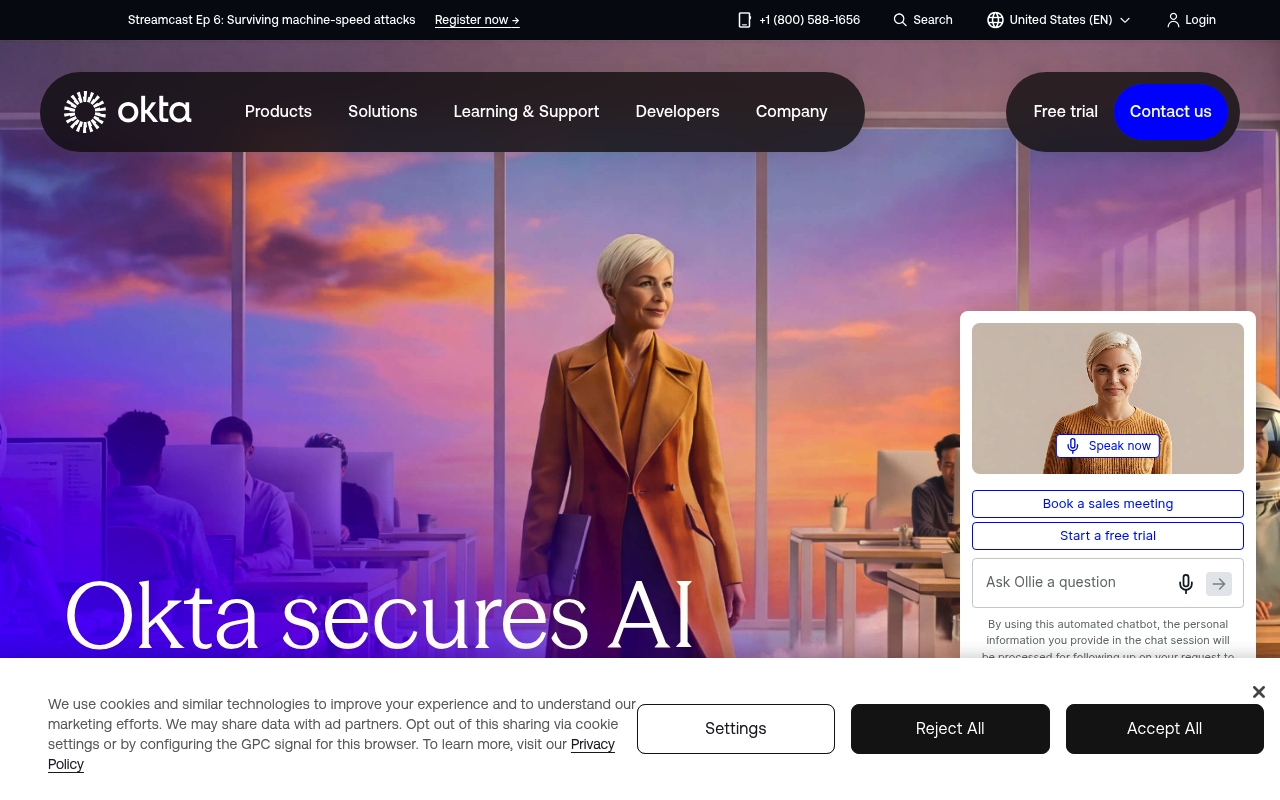 Okta website