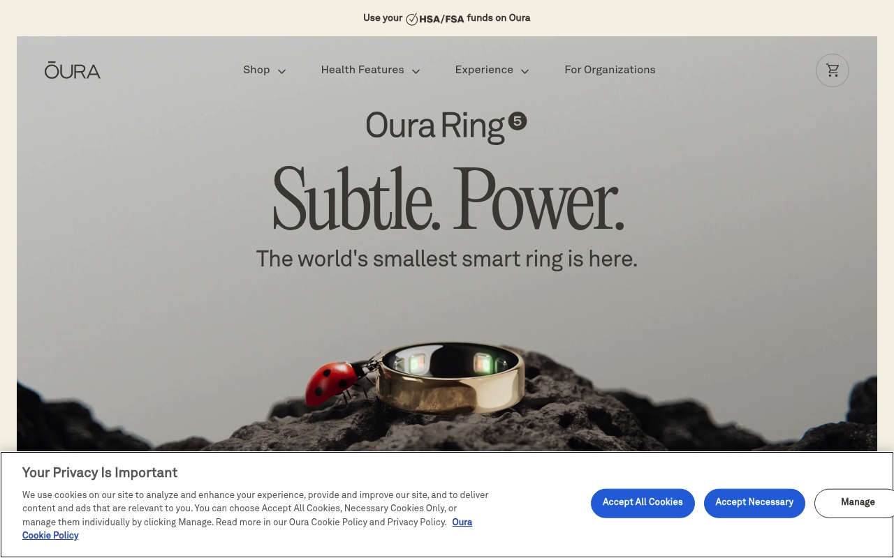 Oura website