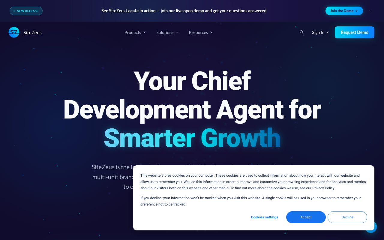 SiteZeus website