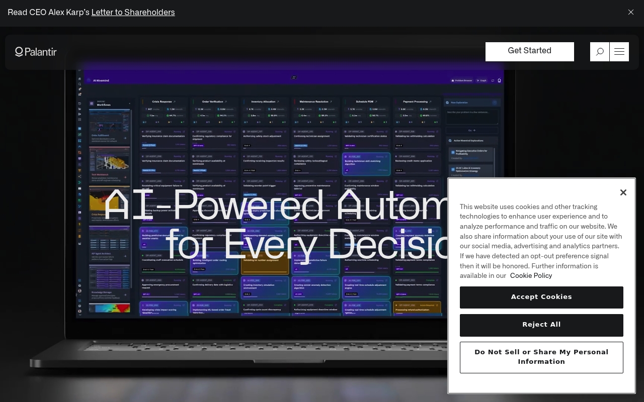 Palantir website