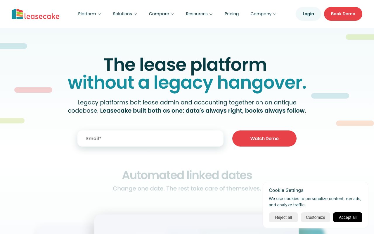 Leasecake website