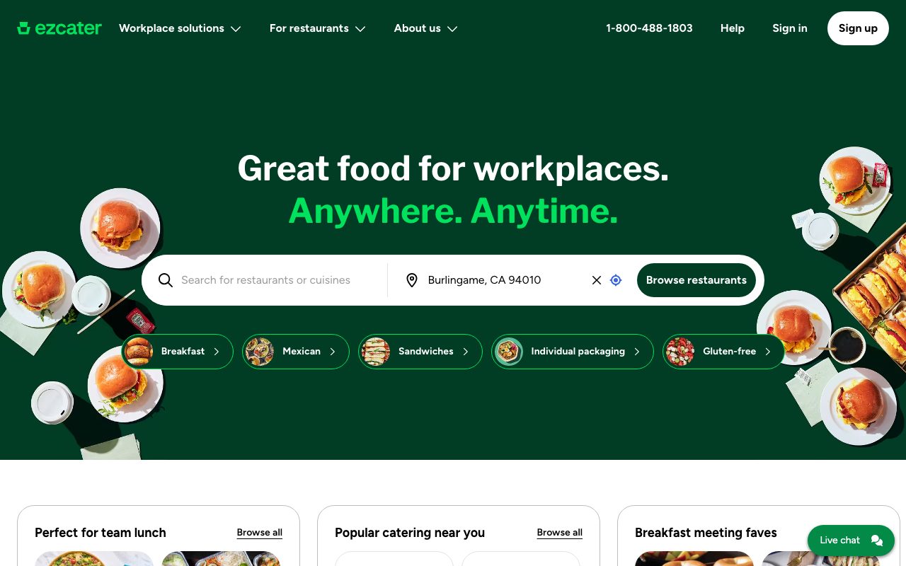 EzCater website