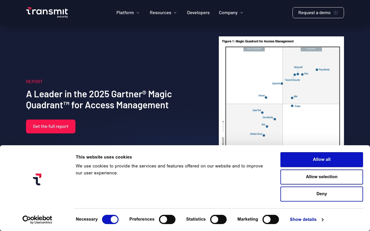 Transmit Security website