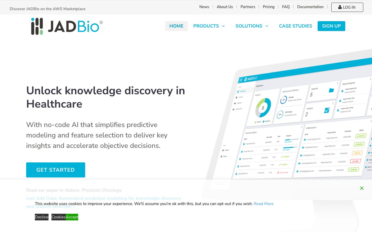 JADBio website