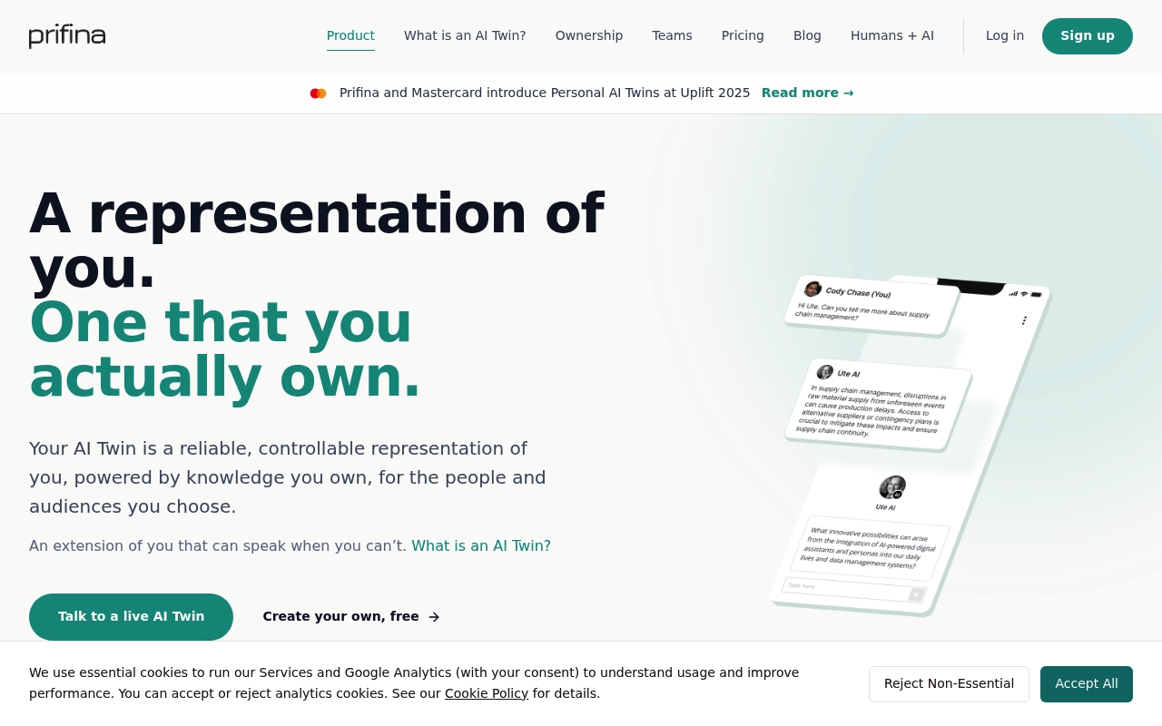 Prifina website