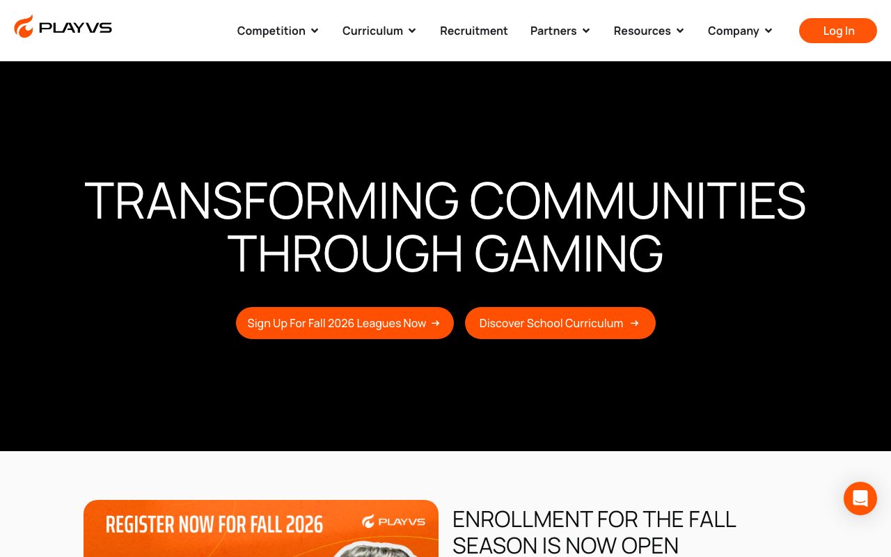 PlayVS website