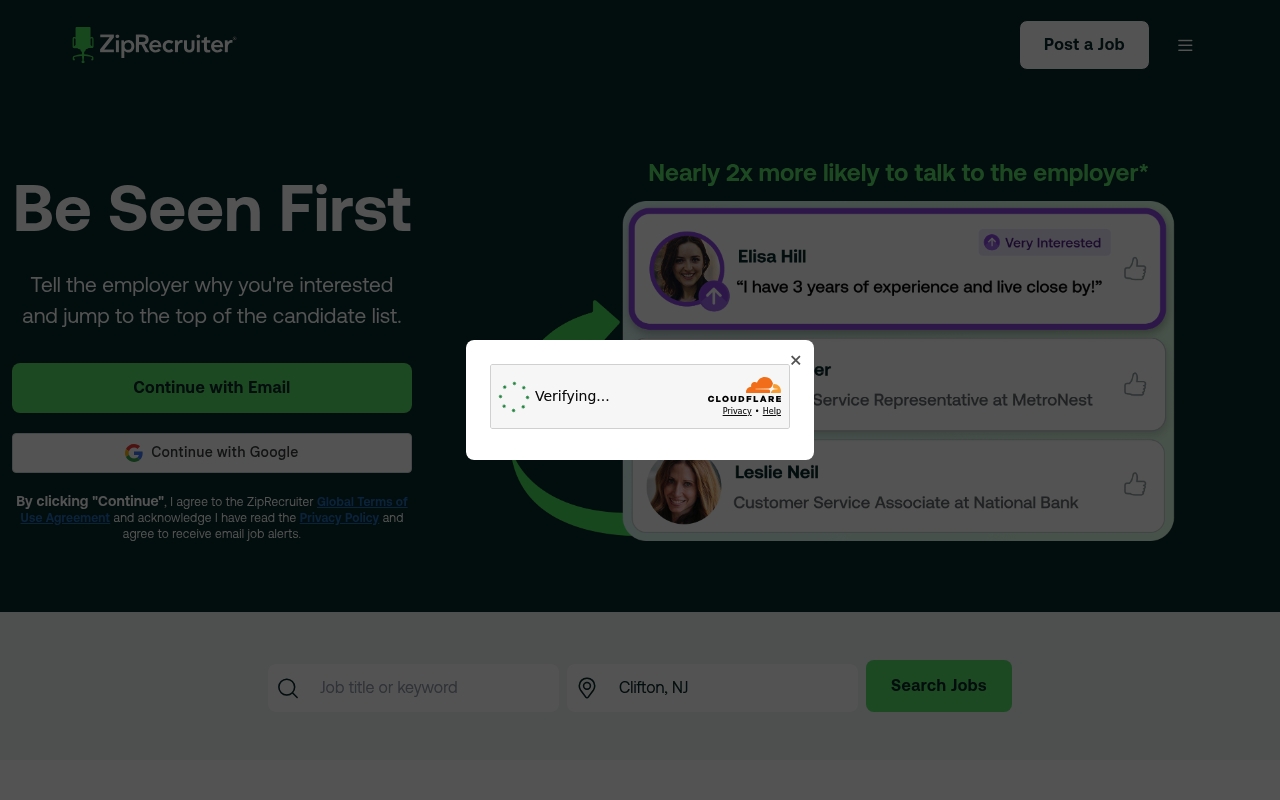 ZipRecruiter website