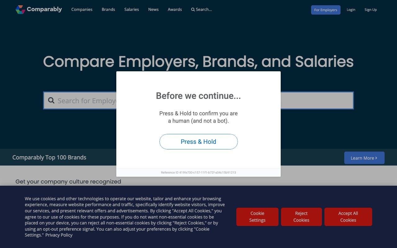 Comparably website