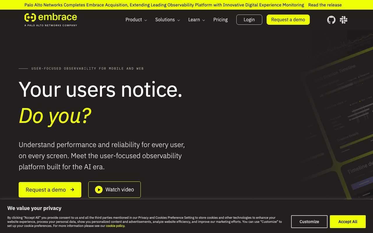 Embrace website