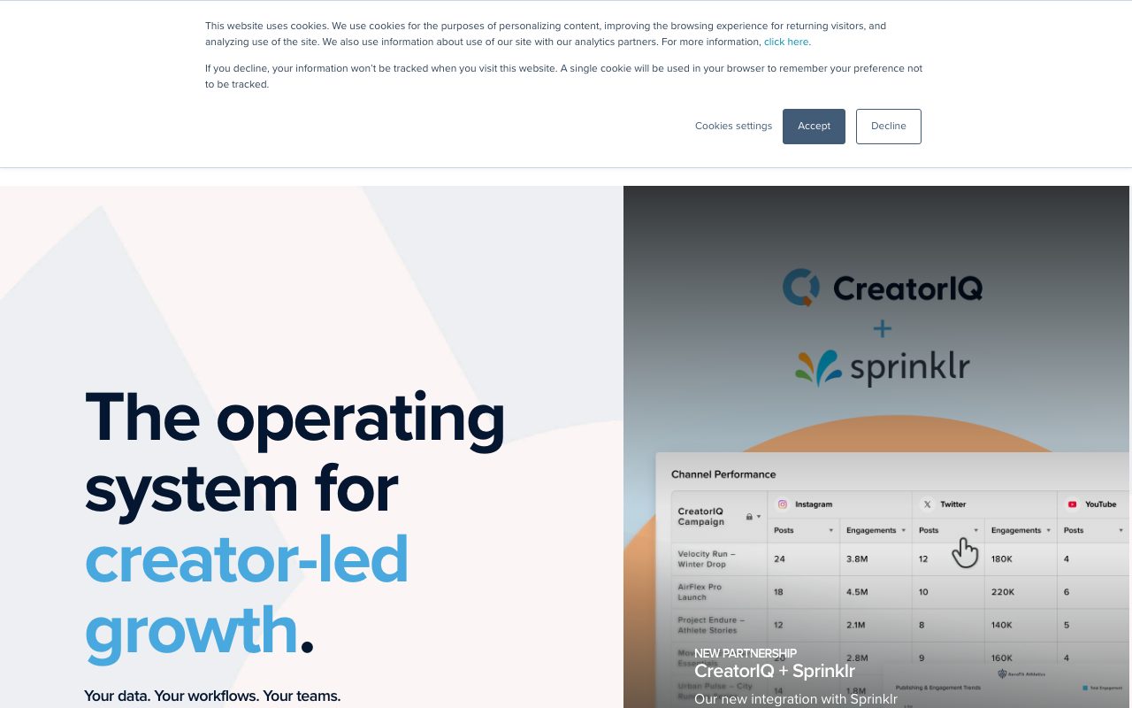 CreatorIQ website