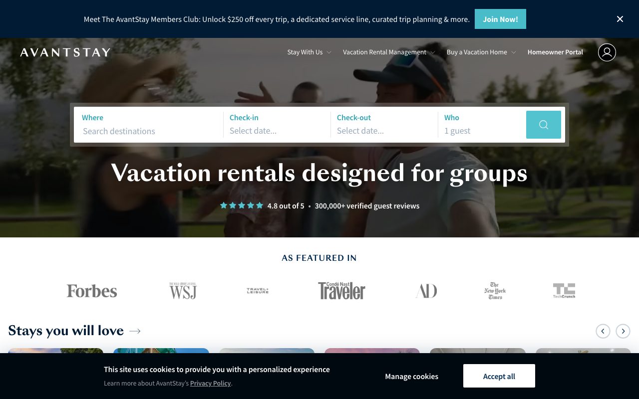 AvantStay website