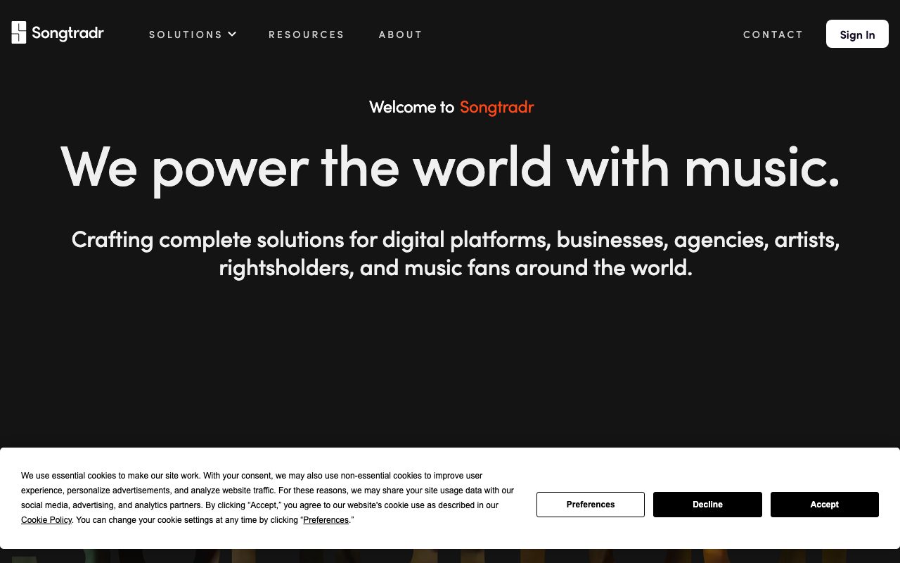 Songtradr website