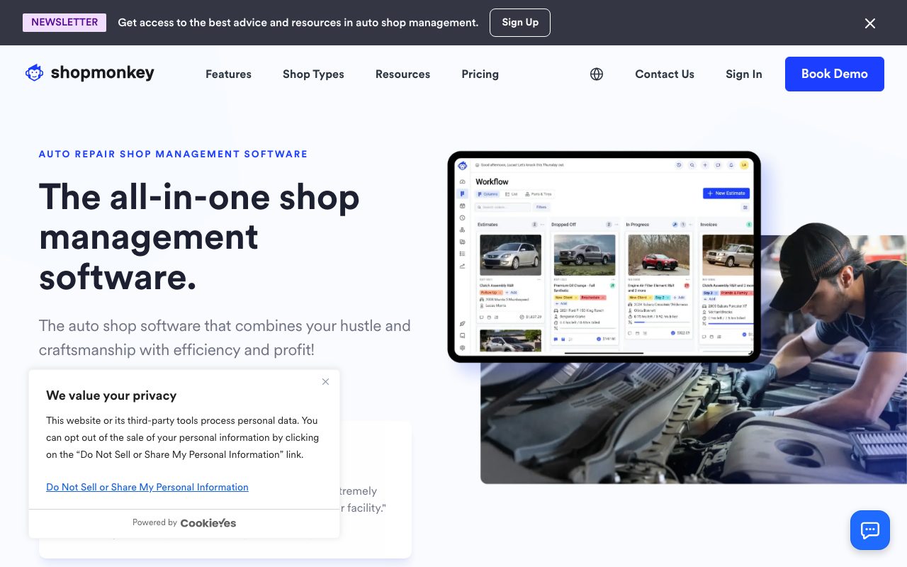 Shopmonkey.io website