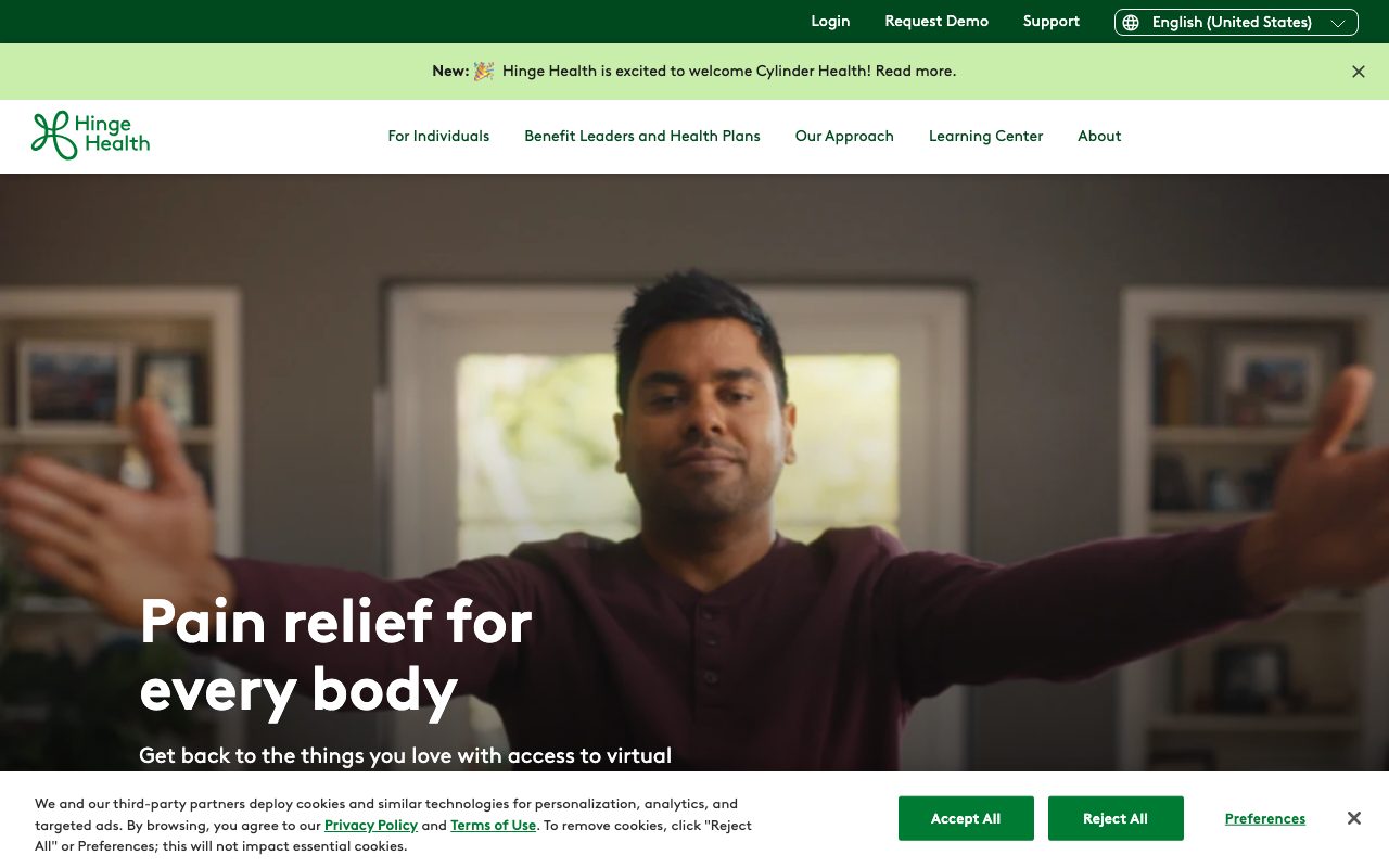 Hinge Health website