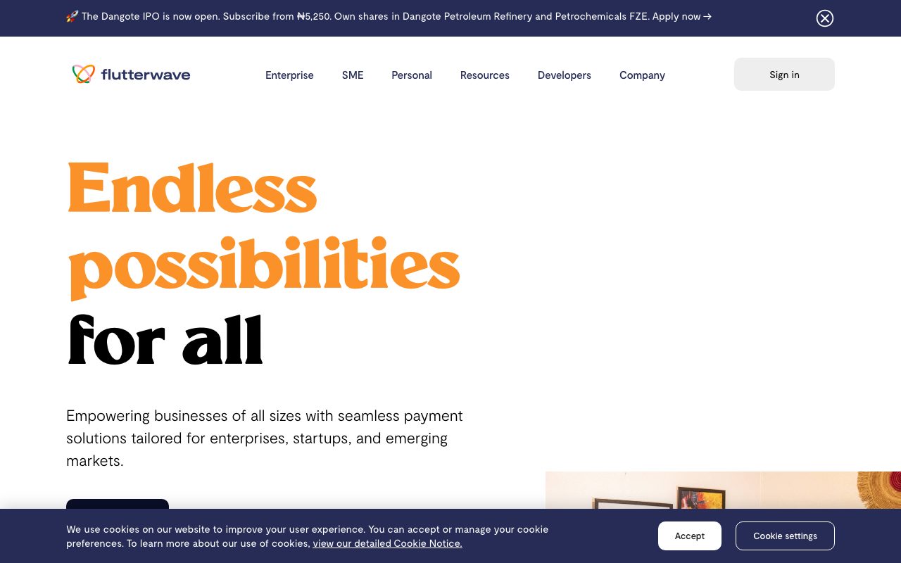 Flutterwave website