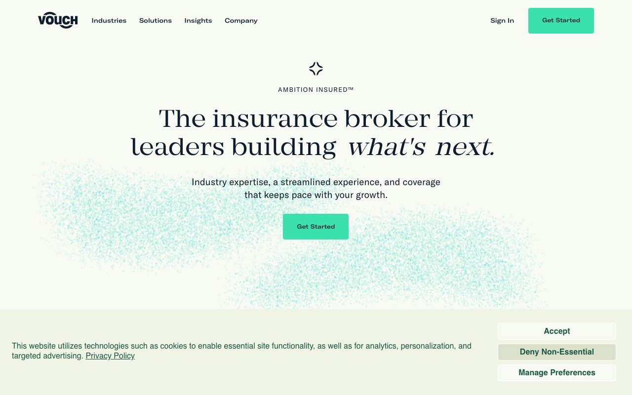Vouch Insurance website