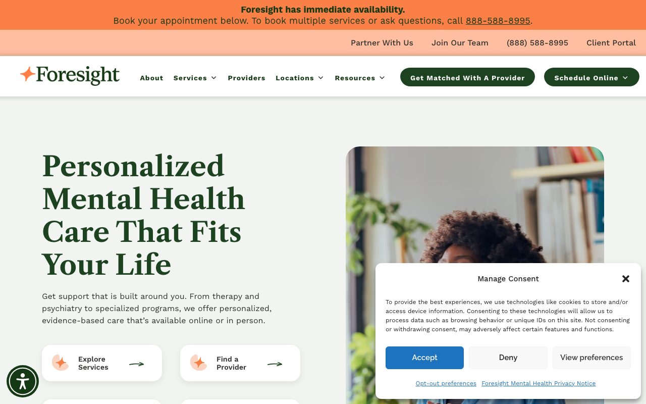 Foresight Mental Health website
