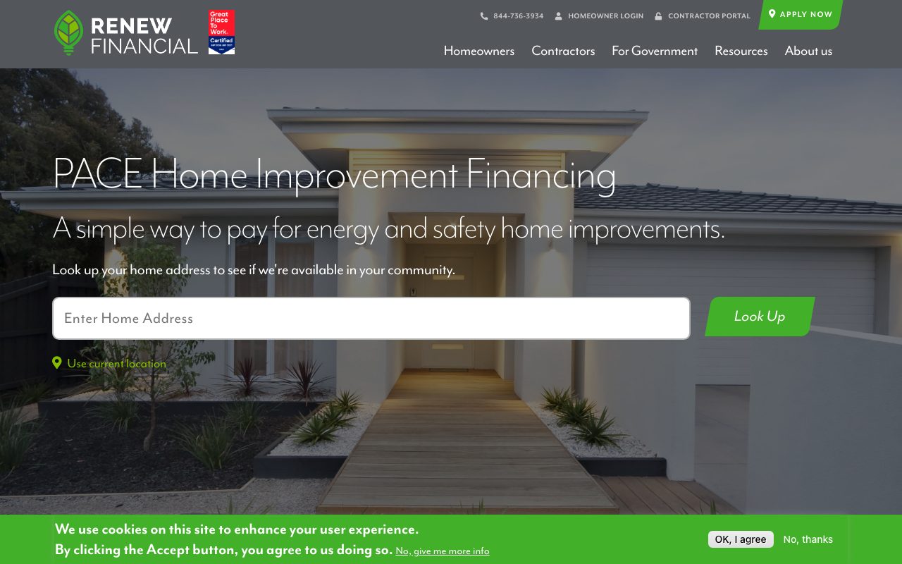 Renew Financial website