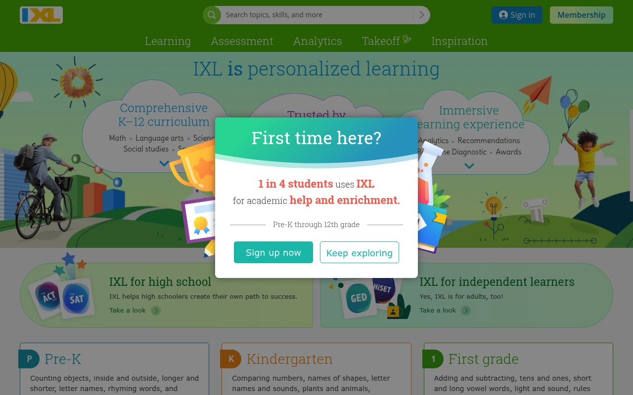 IXL Learning website