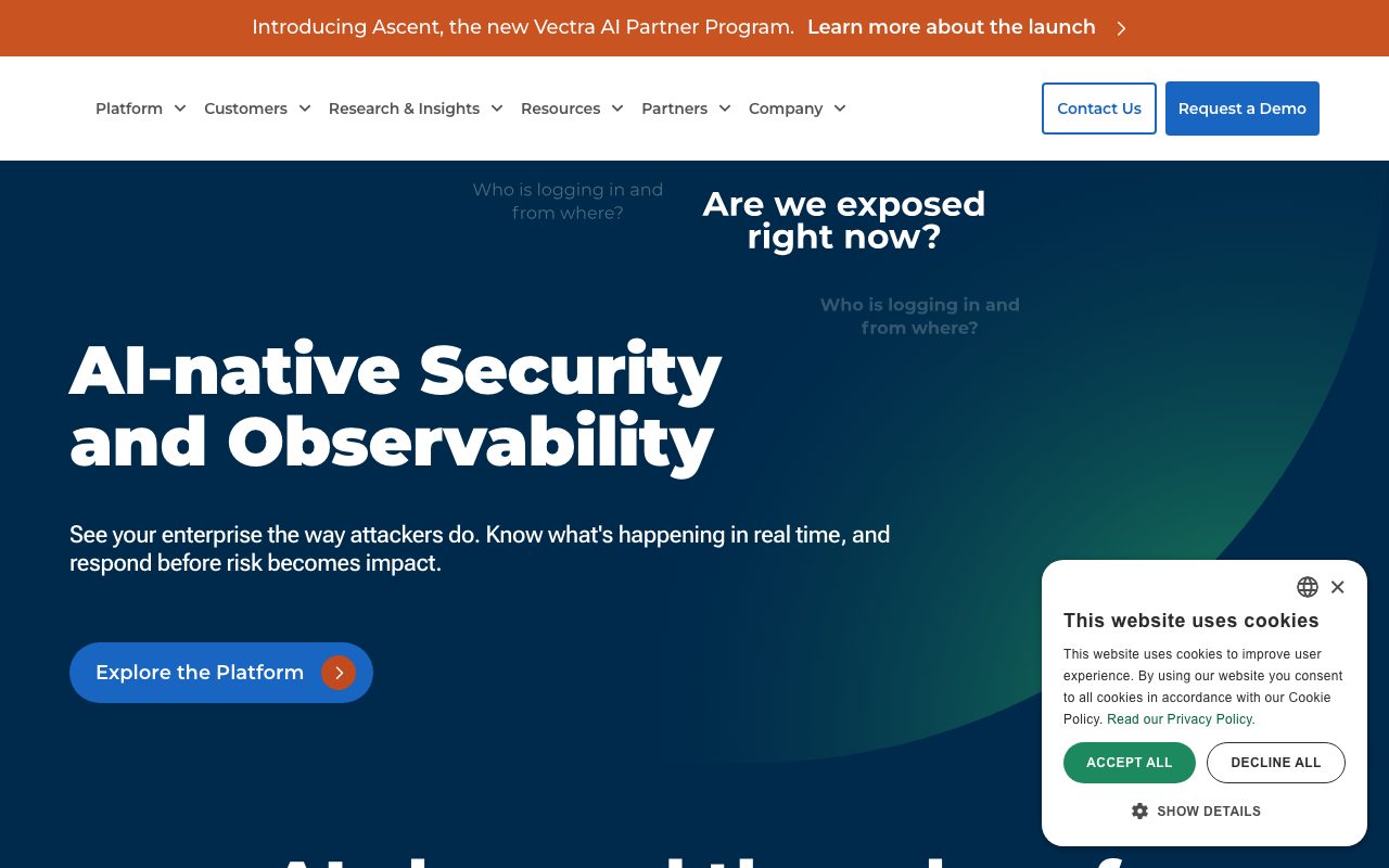Vectra AI website