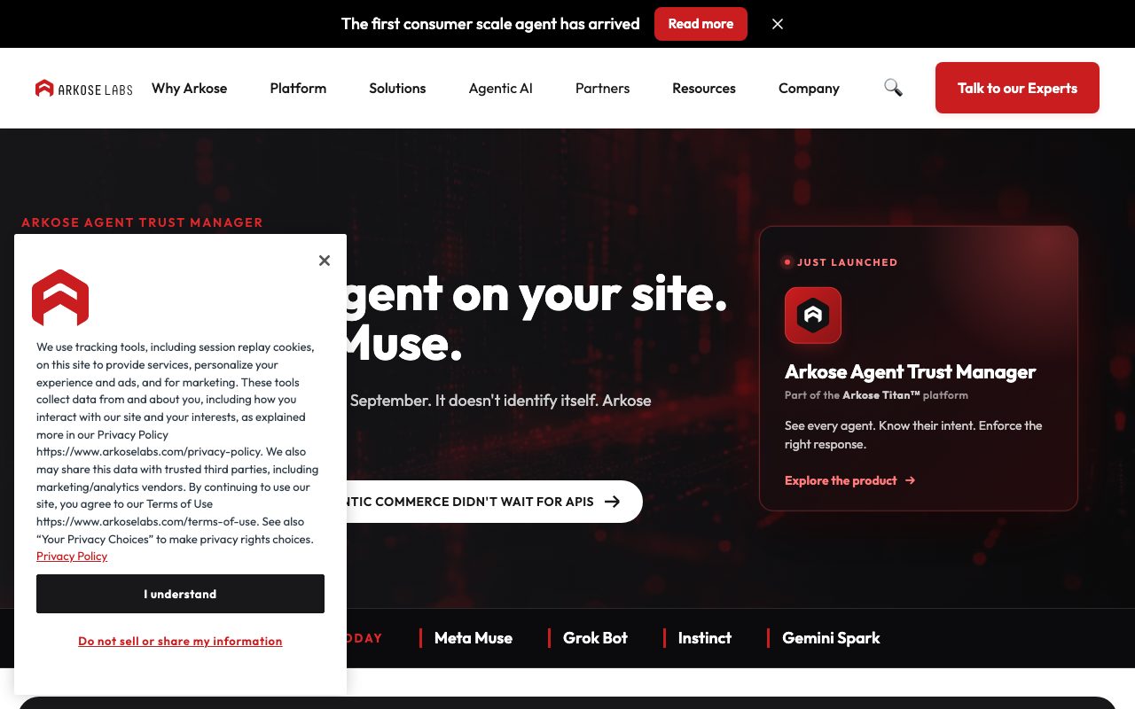 Arkose Labs website