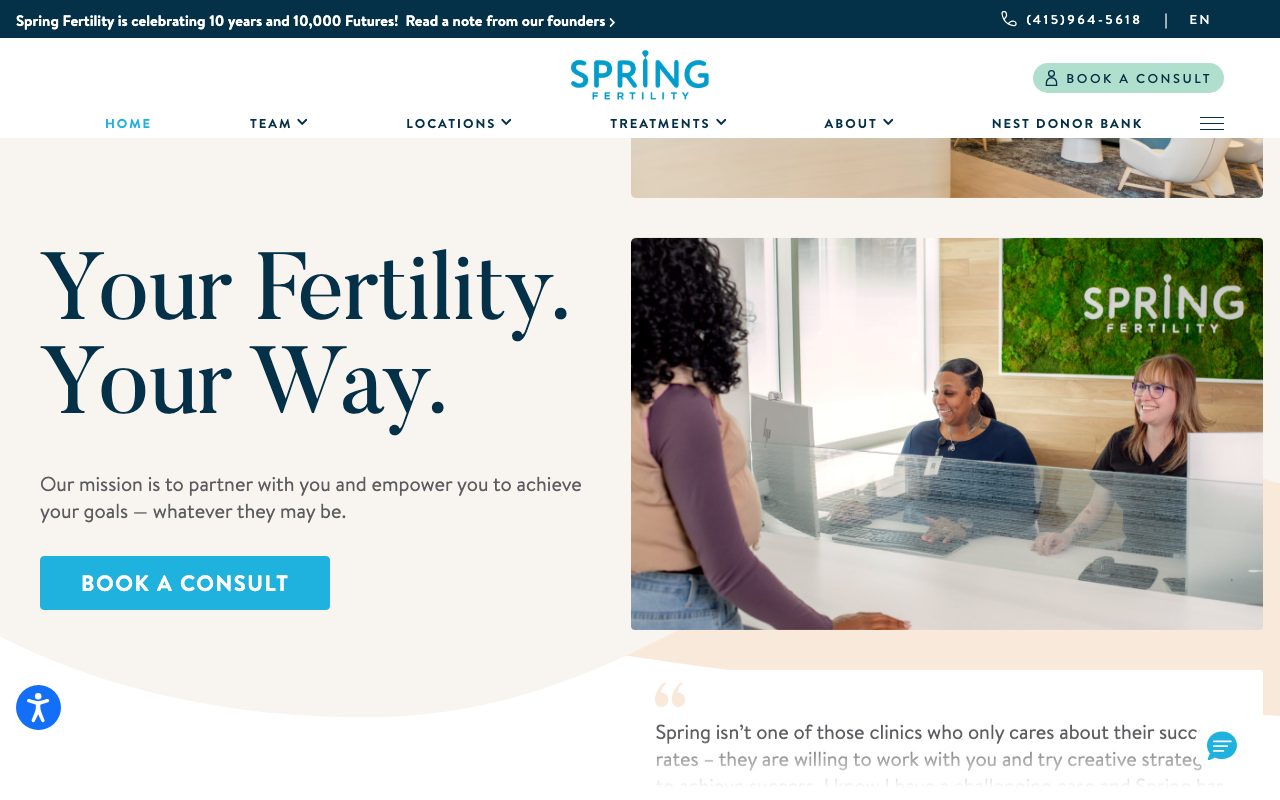Spring Fertility website